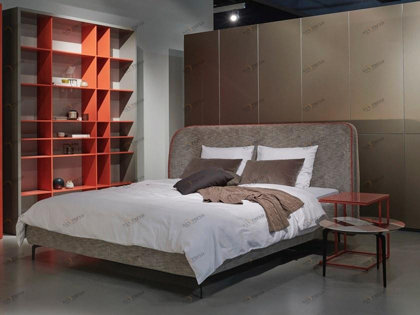 Kettnaker Двуспальная кровать с обивкой из ткани sun-id-1397926