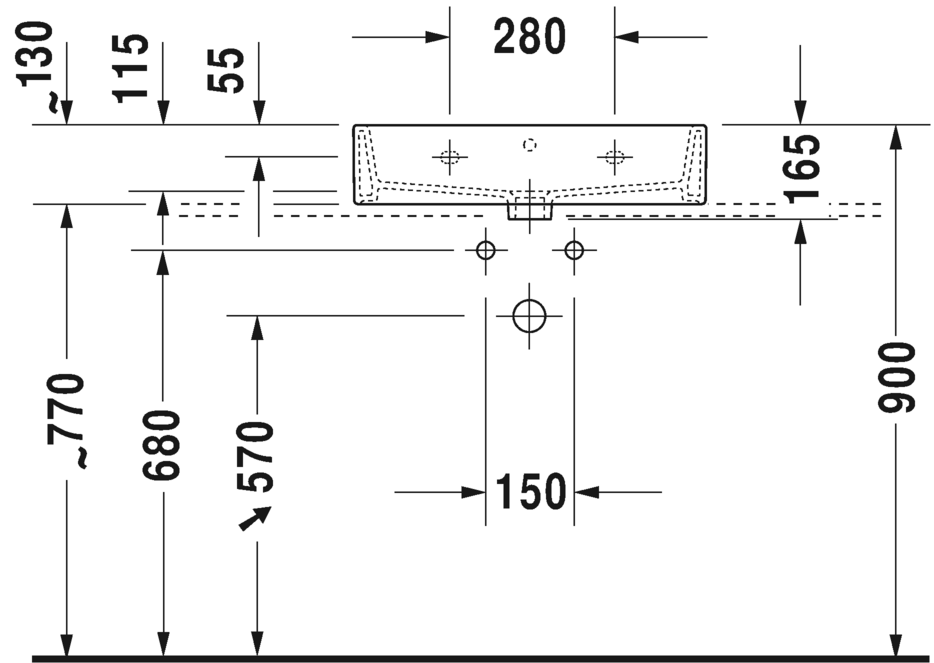 2350600028 Подвесная раковина настенная овальная Duravit Vero Air - Вид №2