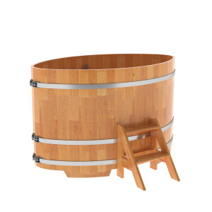 1539 Купель овальная из сращенных ламелей лиственницы 1,08х1,75х1,1 натуральная Alyarus