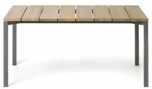 RODA Прямоугольный садовый стол из стали и дерева Light pier