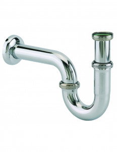 170200 000 00  Сифонная трубка для умывальника, регулируемая от 150 до 200 мм, выход Д. 32 мм, диаметр розетки 64 мм, хромированная латунь Valentin Хром