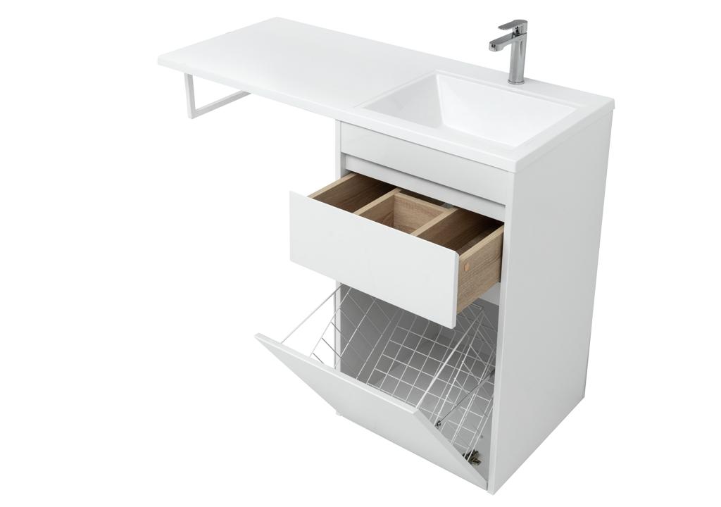 Тумба с раковиной Aquanet Токио 110 R белый (напольная, 1 ящик) 0023928900235498 - Вид №11