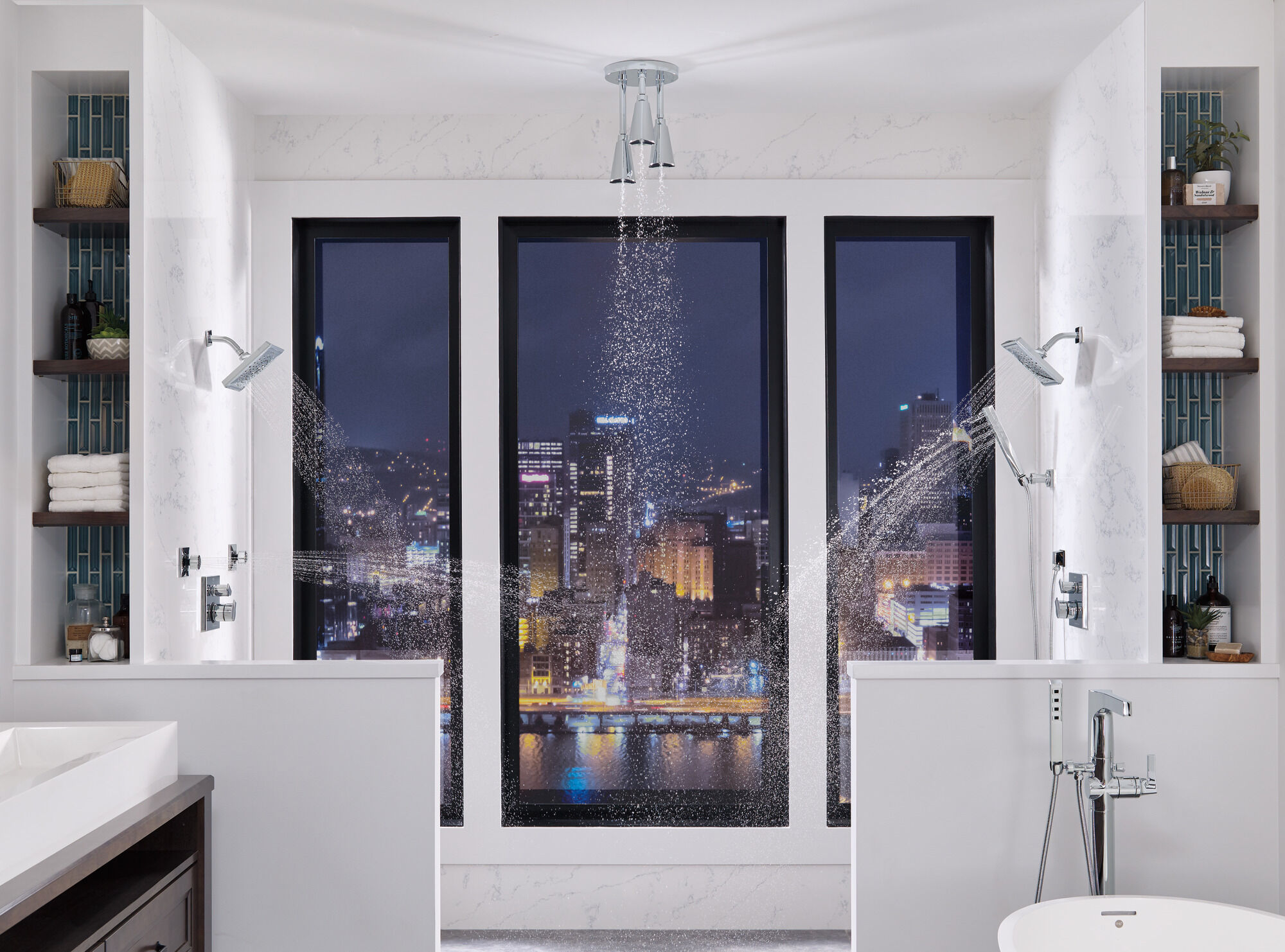 T27867-CZ Трим клапана Angular Modern Monitor® серии 17 со встроенным дивертором на 3 положения Delta Faucet Delta Шампанское бронза - Вид №1