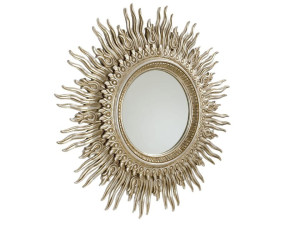 Круглое деревянное зеркало с рамкой