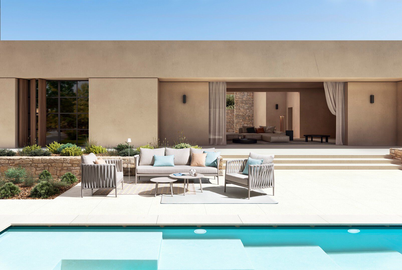 Набор из двух алюминиевых садовых столиков с порошковым покрытием BIZZOTTO AMINTA ARCH-00050432 - Вид №7