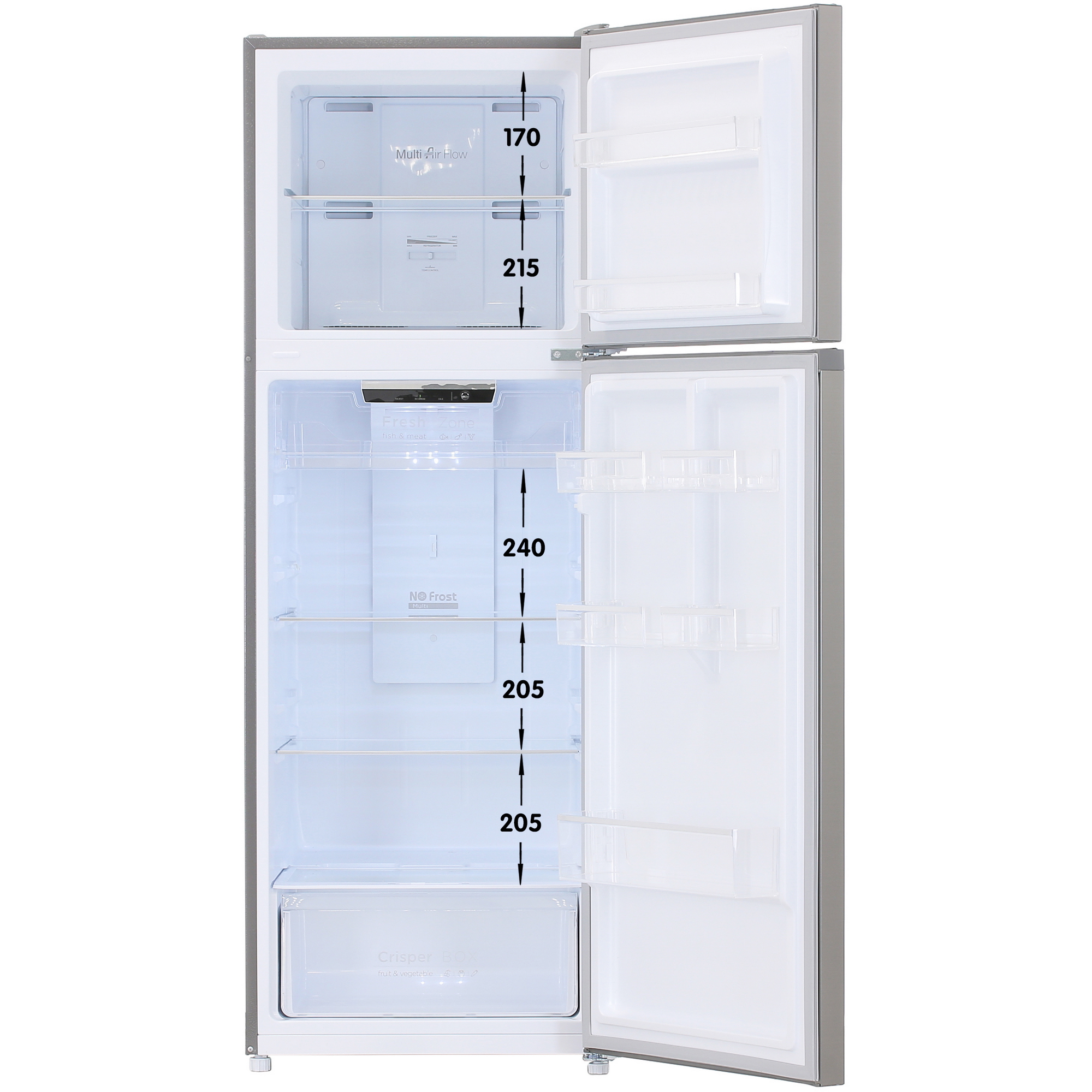 5098046 Холодильник с морозильником   DEXP T4-35AMG серебристый STDN-0058070 - Вид №1