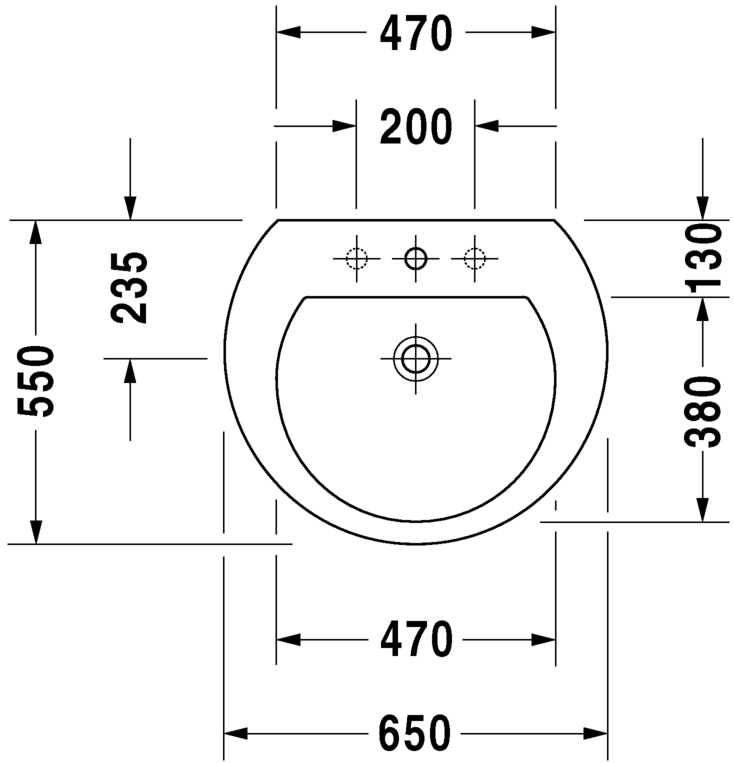 2621650030 Подвесная раковина настенная овальная Duravit Darling New - Вид №3