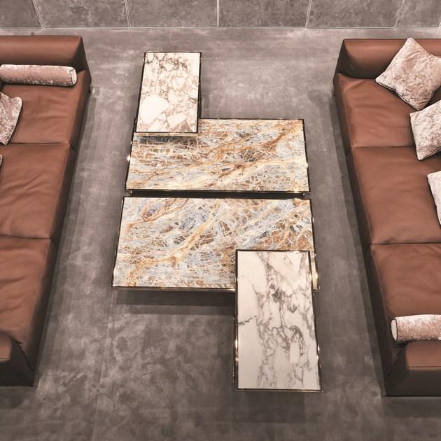 Longhi Прямоугольный мраморный журнальный столик Loveluxe Y 704 - Вид №1