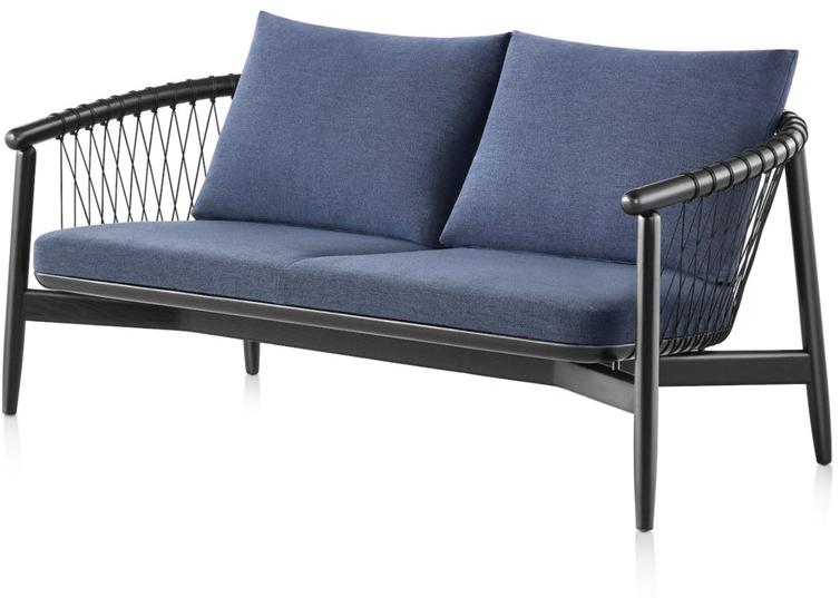 Herman Miller 2-х местный диван из дерева и ткани Crosshatch sun-id-1488065 - Вид №1