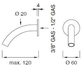 Ceadesign Настенный излив из нержавеющей стали Free ideas Fre51 - Вид №1