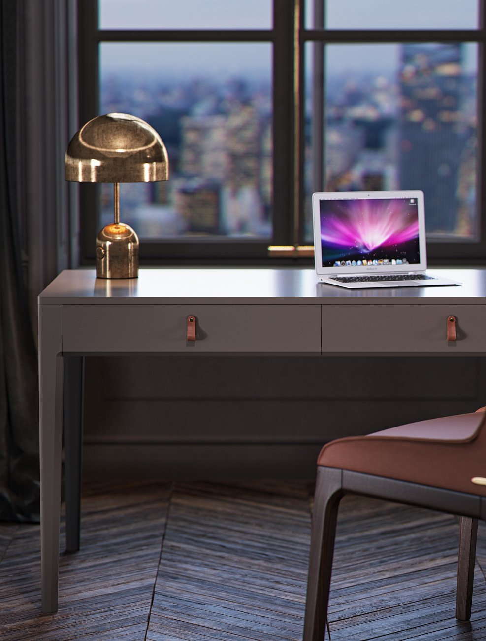 Письменный стол с ящиками темно-серый Case THE IDEA  210602 Черный  - Вид №1