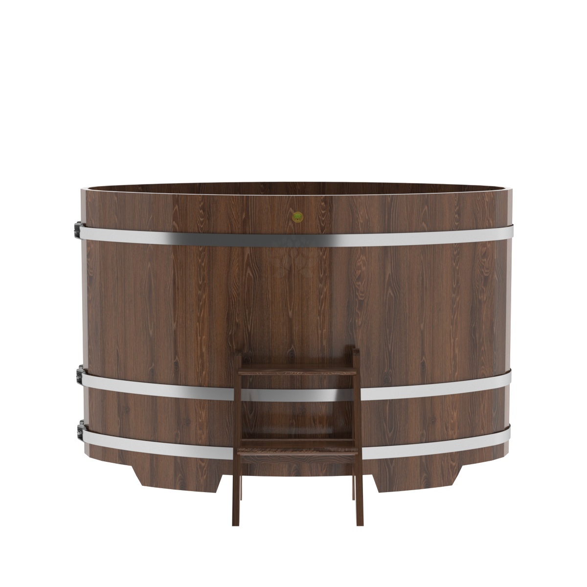 1292 Купель овальная из дуба 0,92х1,66х1,1 морёная Alyarus  - Вид №3