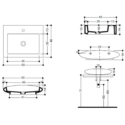41813 Накладная раковина на столешницу  овальная Santreyd  - Вид №3