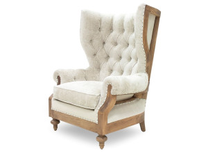 Бархатное кресло Bergère capitonné с подлокотниками