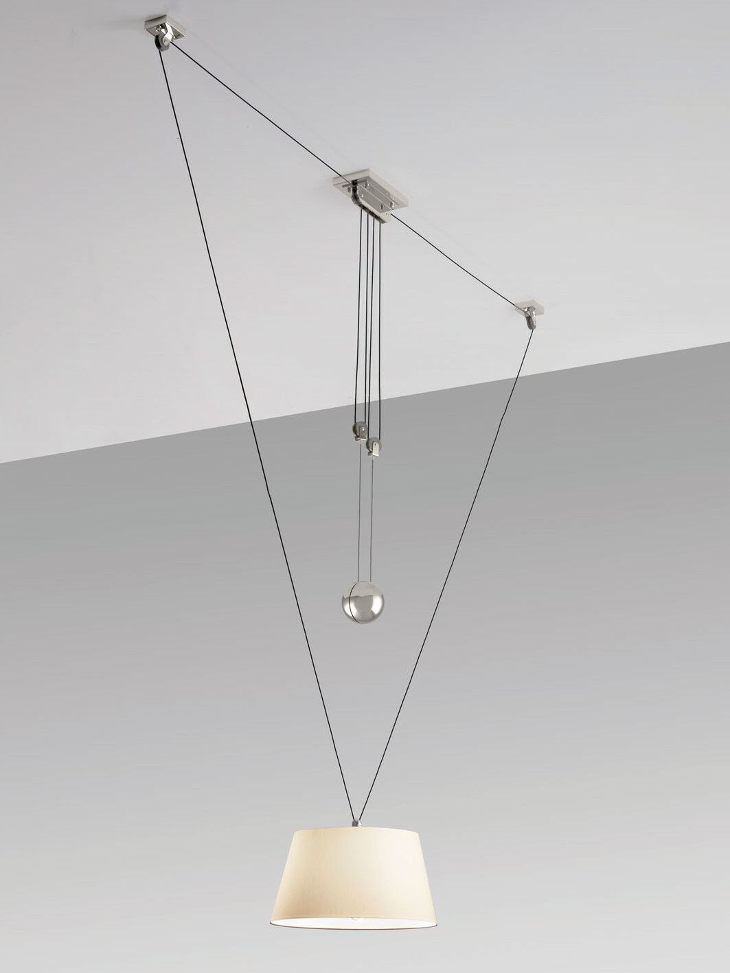 Подвесной светильник из металла и шелка Kalmar ZUG ARCH-00062454 - Вид №1