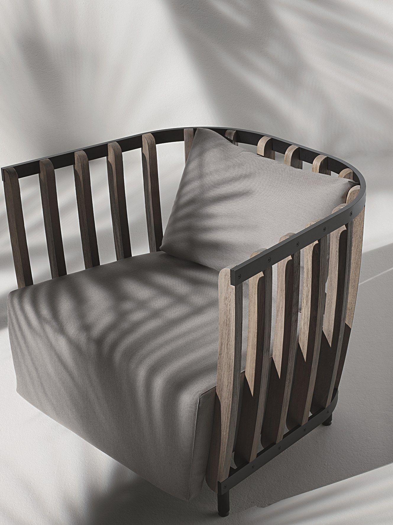 Садовое кресло из тикового дерева с подлокотниками Ethimo ARCH-00134763 - Вид №6