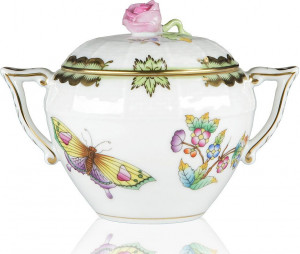 66406 Herend Сахарница 220мл "Виктория" (с розой) Фарфор, Керамика