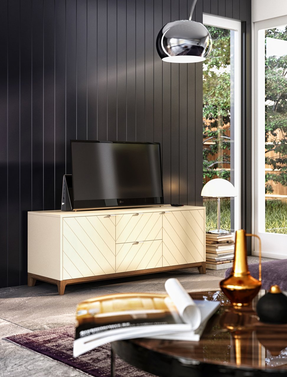 Тумба под телевизор с ящиками кремовая Case THE IDEA  210243 Бежевый  - Вид №2