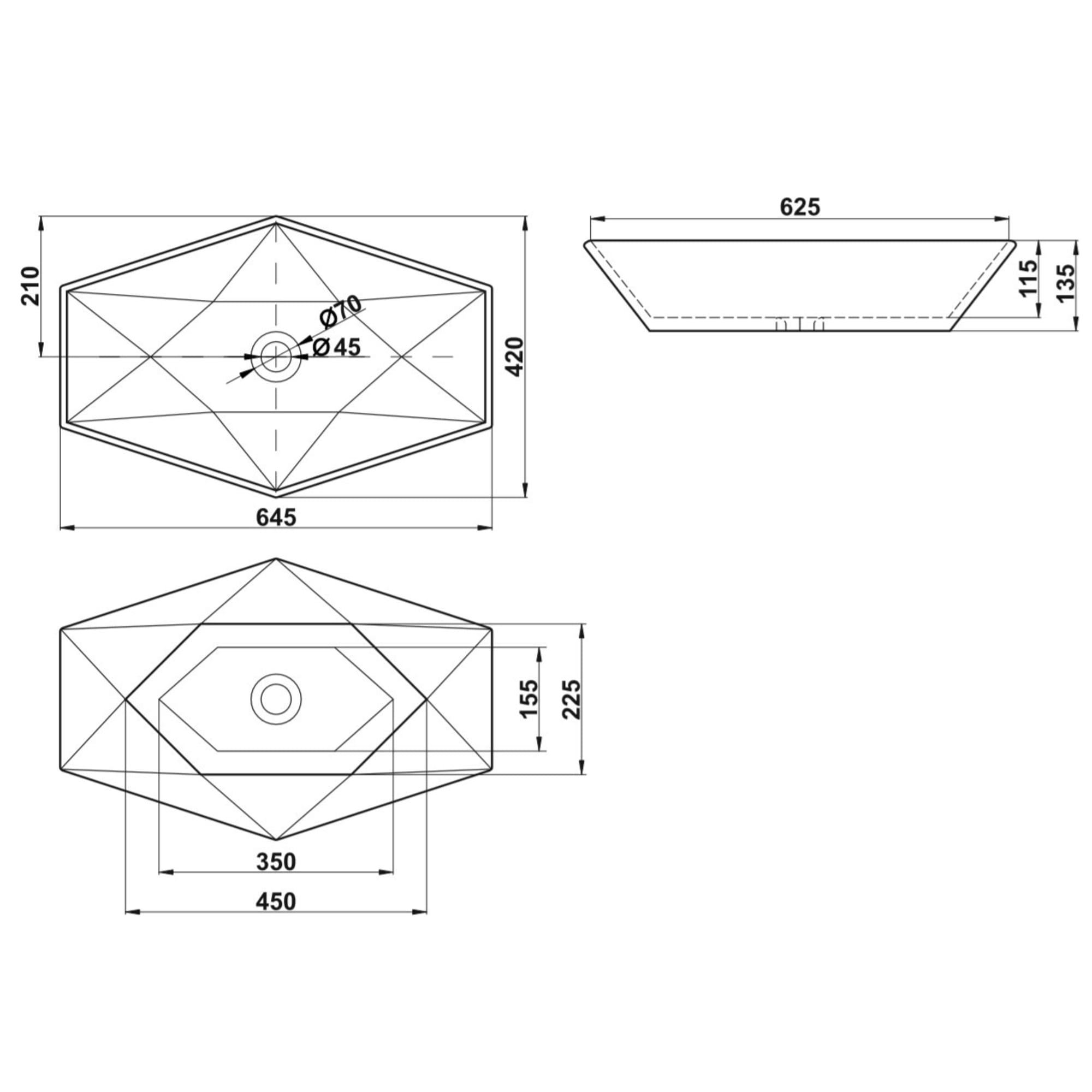 82199783 Раковина Melana MLN-78125 накладная 63.5 см нет Santreyd  - Вид №4