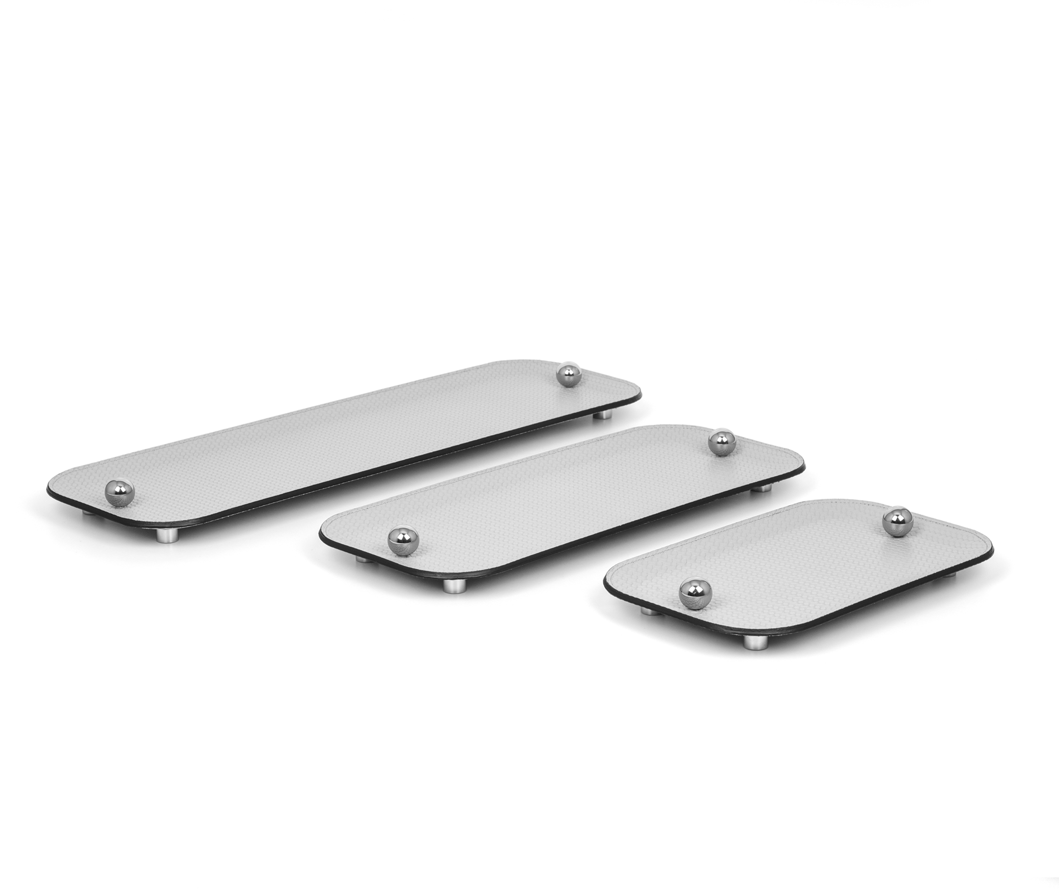 Поднос Олимпия - 36X15 см/металл-хром/тканая кожа_верблюжья Pinetti 00.1631.061.011 - Вид №4