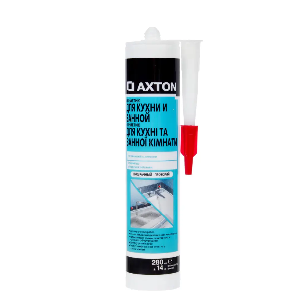 Герметик уксусный для кухни/ванной Axton, прозрачный 280 мл 17475820 STLM-2212023 