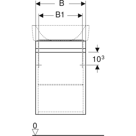 869048000 Шкафчик для раковины Geberit Renova Plan, с одной дверью Geberit  - Вид №3