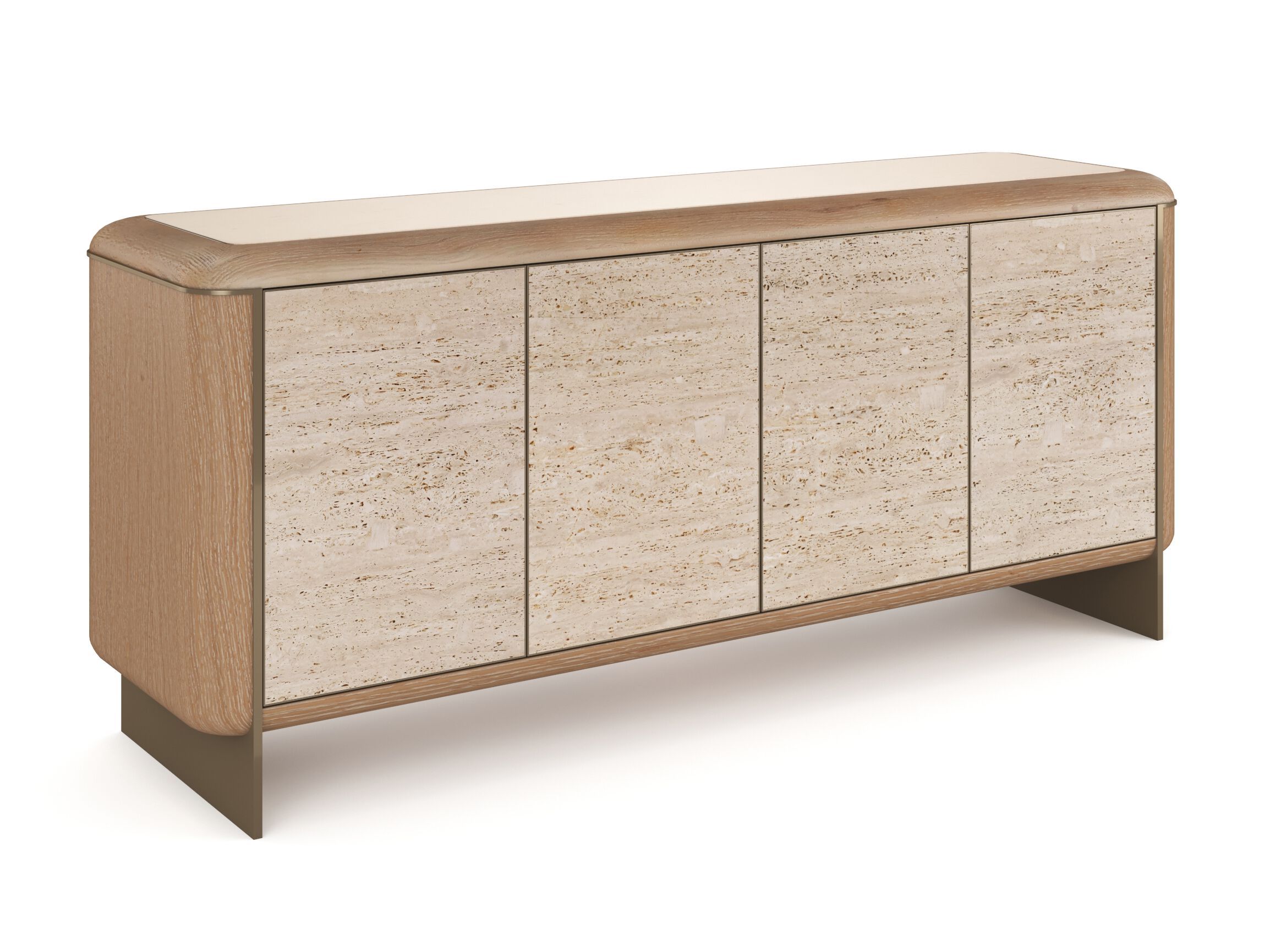 Шкаф из дуба и травертина с распашными дверями Caracole MOJAVE ARCH-00062300 - Вид №1