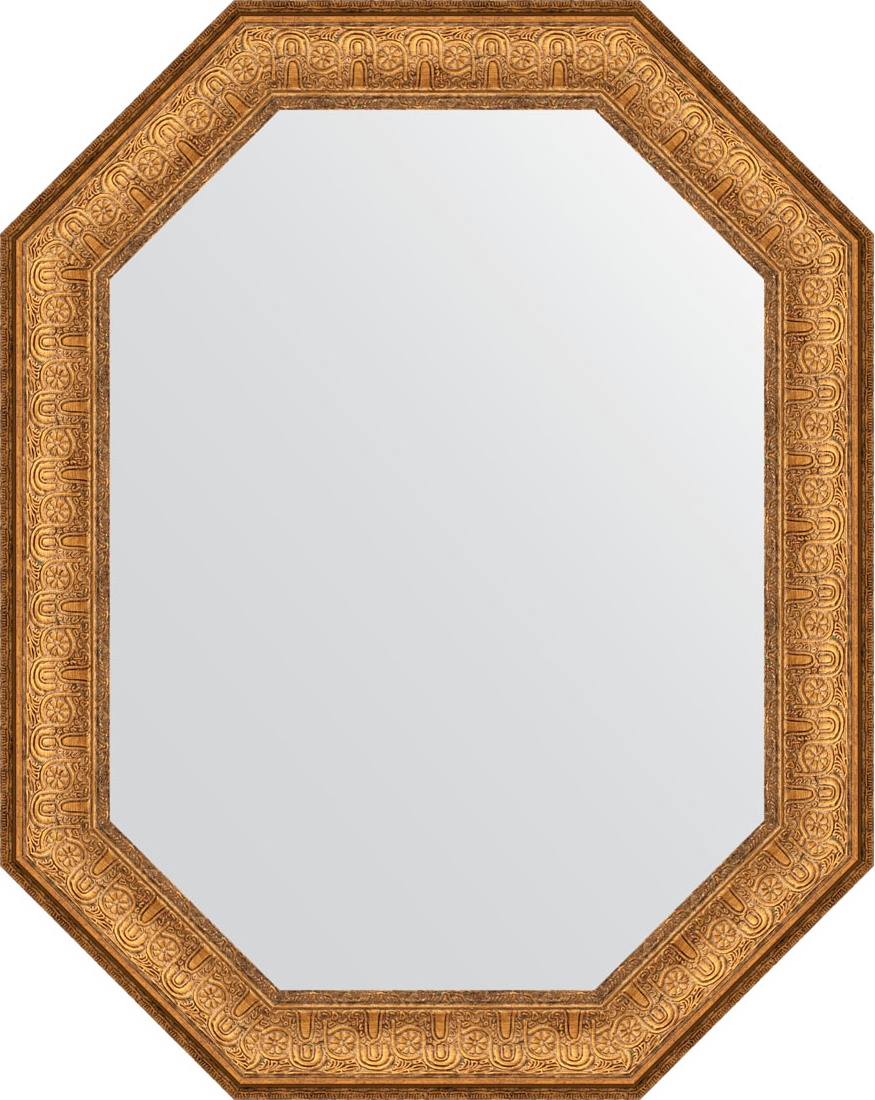 BY 7132 Зеркало в багетной раме - медный эльдорадо 73 mm EVOFORM Octagon