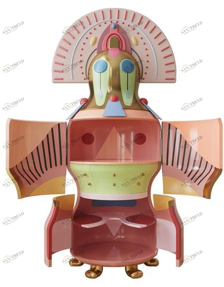 Scarlet Splendour Буфет из лакированной фанеры с распашными дверцами I danzatori Ch01