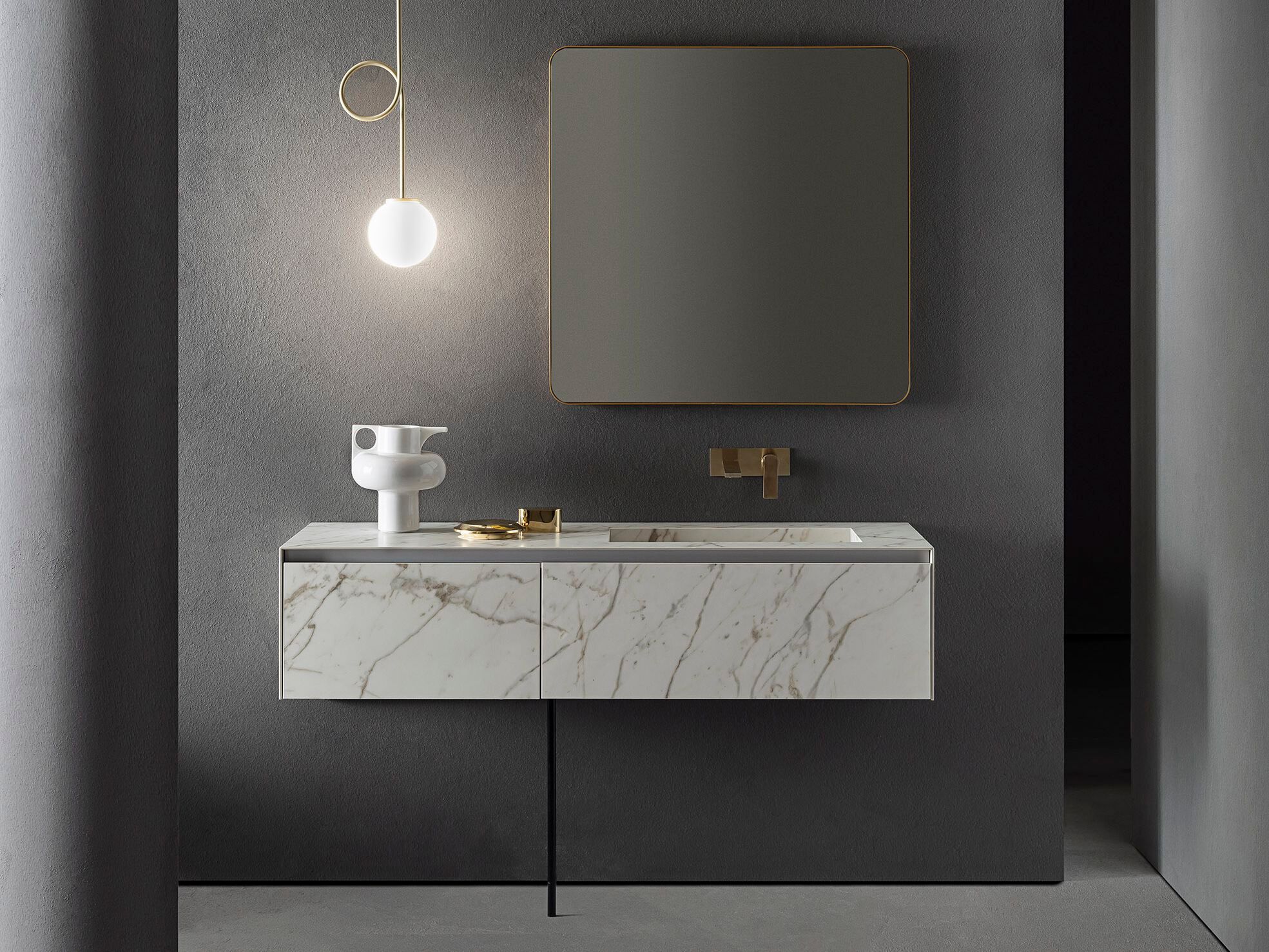 Шкаф для раковины из керамогранита со встроенной раковиной Pirovano Linear ARCH-00073832 - Вид №1