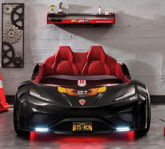 Кровать-машина с подсветкой 100х190 см черная GTS CILEK  00-3832328 Черный Santreyd  - Вид №5