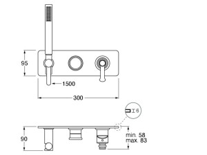 Встраиваемый однорычажный смеситель для душа / ванны с переключателем