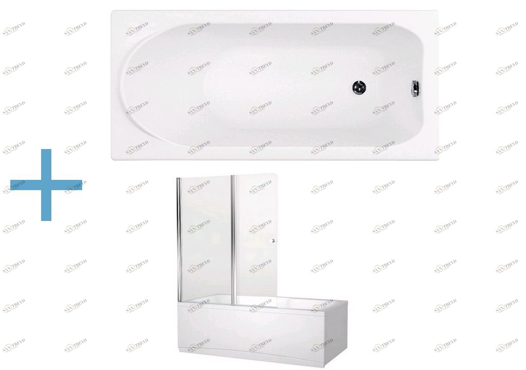 Акриловая ванна Aquanet Nord 170x70 (+ шторка Aquanet Alfa 4 NF6222-pivot) 0020402000196049