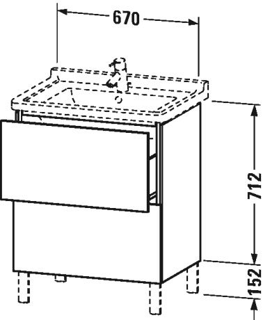 LC660802222 L-Cube Тумбочка напольная Белый глянцевый декор Duravit - Вид №2