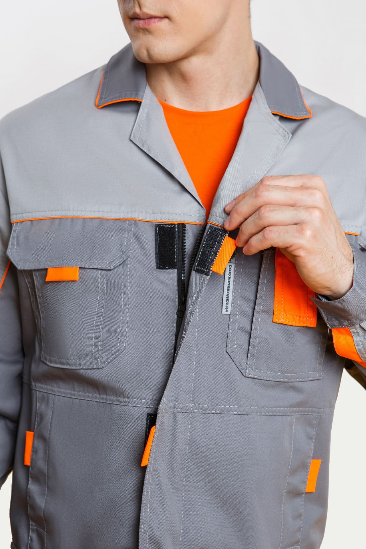 5040759 Костюм "Профессионал-2" темно-серый со светло-серым  Летняя спецодежда  размер 64-66/158-164  - Вид №14