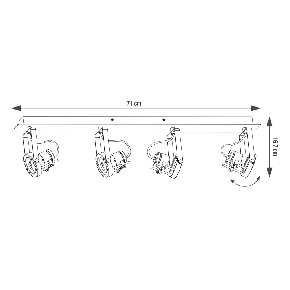 INSPIRE Technic - регулируемый потолочный спот на 4 лампы GU10 в стиле лофт 83618152 STLM-1431585 - Вид №6