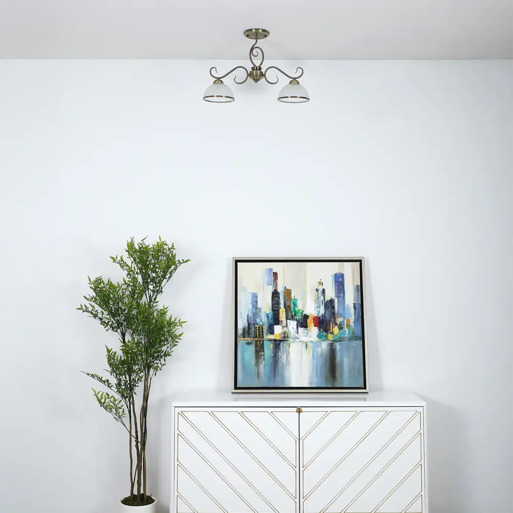 Люстра на штанге Palatino 2 лампы 8 м² цвет бронза SCHAFFNER STLM-2129661 - Вид №9