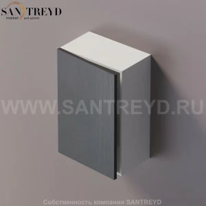 FLAT V Подвесной шкаф с петлями справа. Отделка: белая краска и темный дуб. AFXMO235042ZRW