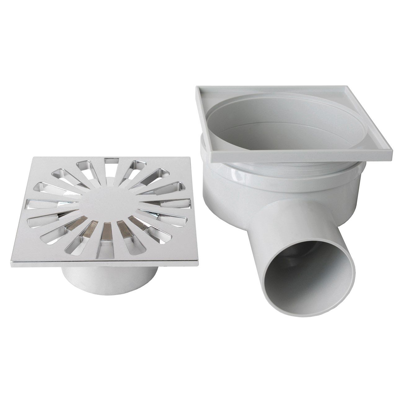 Крышка люка из АБС-пластика с хромированной решеткой и поворотным горизонтальным выхлопом First Corporation First Plast ARCH-00036575 - Вид №1