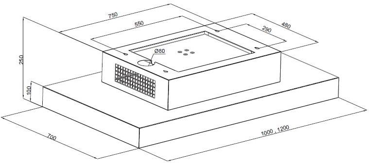 Silverline Потолочная вытяжка из алюминия со встроенной подсветкой sun-id-1397822 - Вид №1