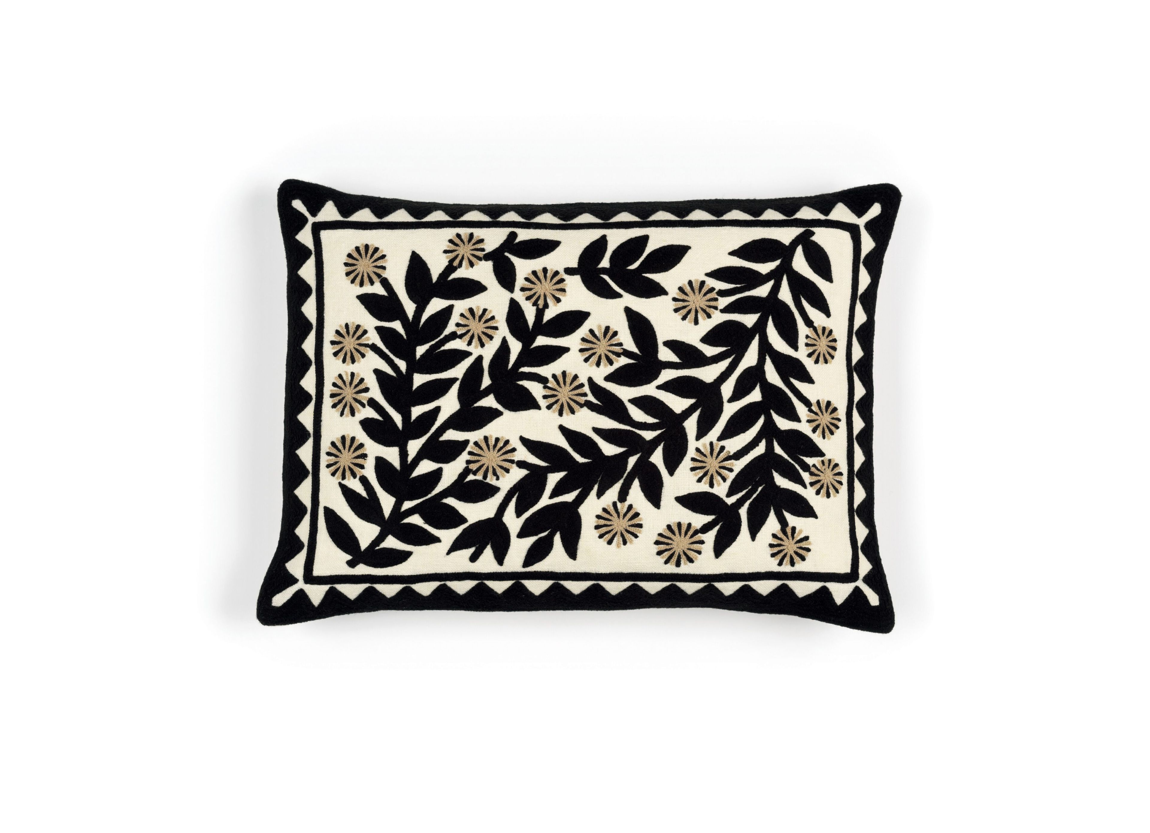 Льняная вышитая прямоугольная подушка Élitis CANOPÉE ARCH-00075584 - Вид №6