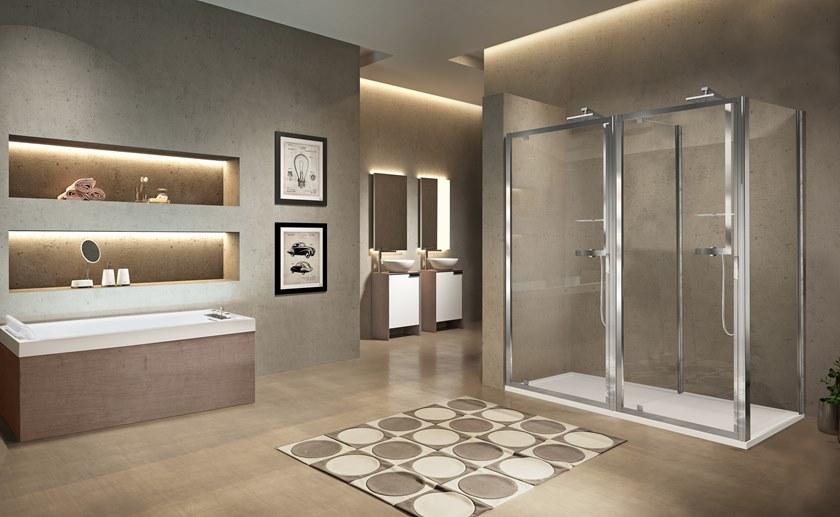 NOVELLINI Профиль душевой кабины угловой с распашной дверцей Lunes 2.0 sun-id-1439748 - Вид №7