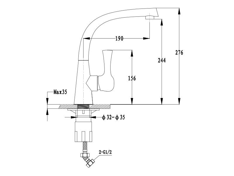 Кухонный смеситель 37235062 крем GranFest Ewigstein - Вид №1