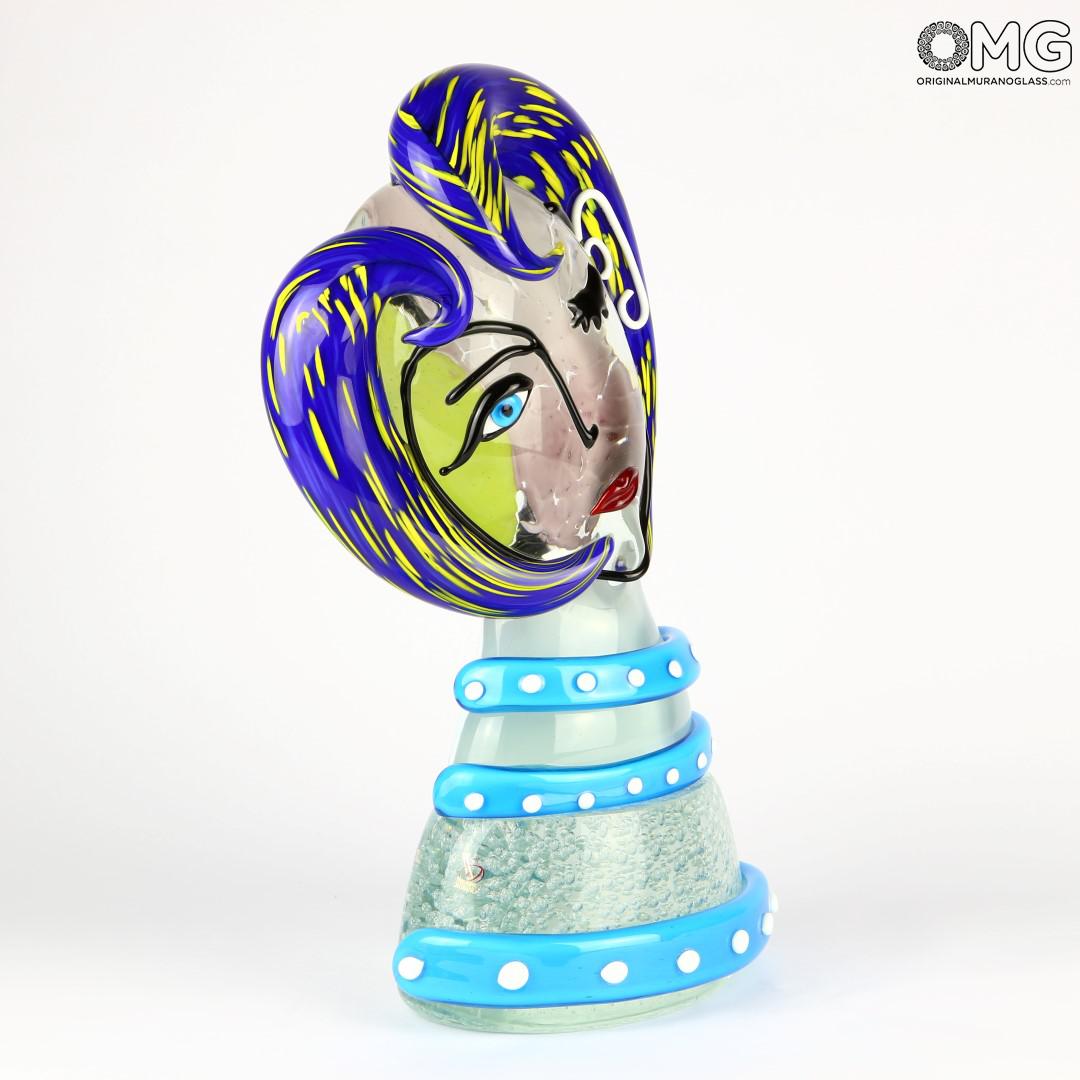 2689 ORIGINALMURANOGLASS Скульптура Принцесса Виолетт - по мотивам Пикассо - Pop Art - Original Murano Glass OMG 30 см PICASSO - Вид №1