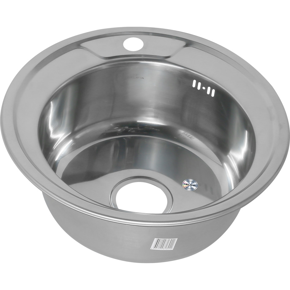 Мойка 490 MELANA 0,8/180 врезная круглая с сифоном (002/2 *15) 002/2 (*15)
