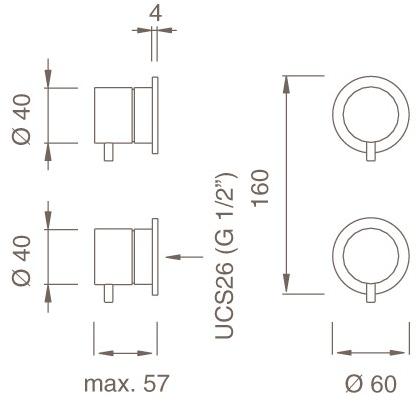Ceadesign Душевая группа с термостатом и переключателем Milo360 Mil 66 - Вид №1