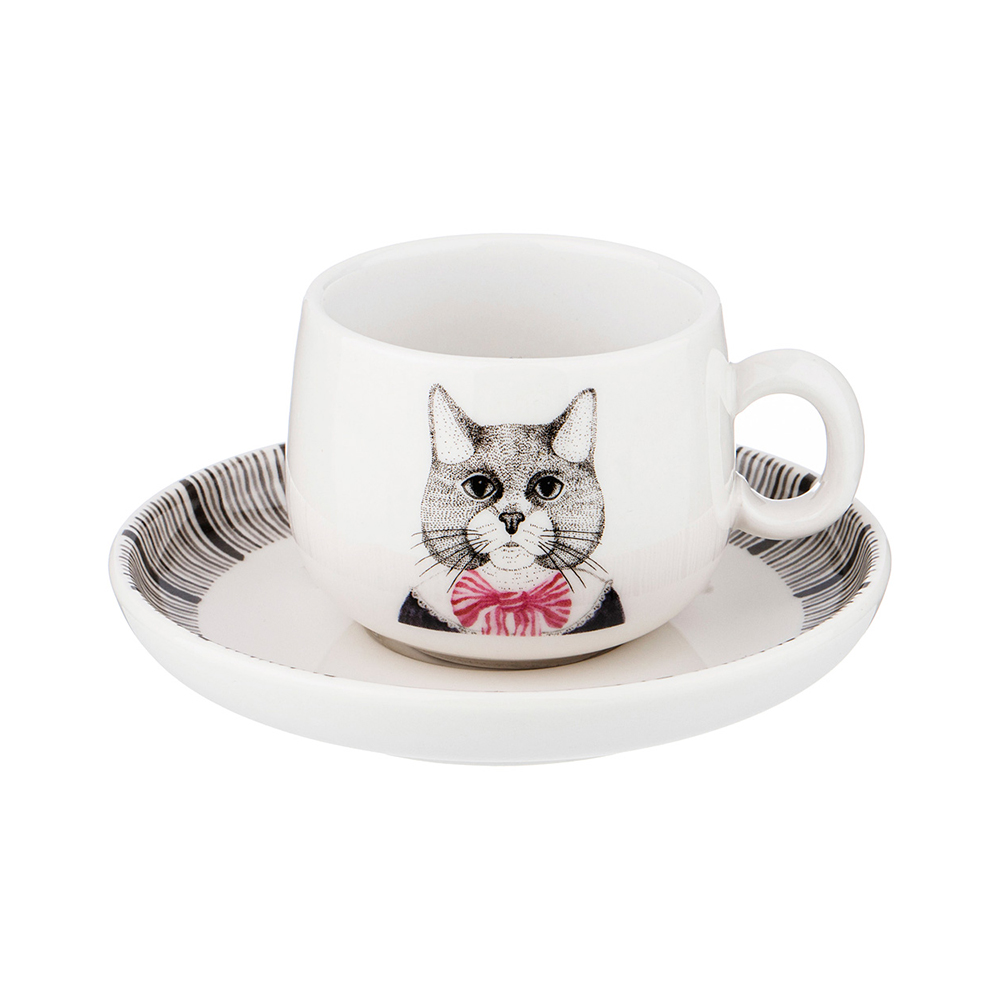 409-137 Посуда фарфоровая Кофейная пара FASHION ANIMALS 110 мл Lefard 