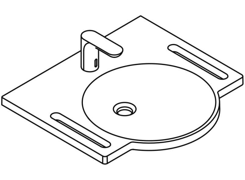 950.19.006 Комплект умывальника и смесителя HEWI Waschtische  - Вид №2