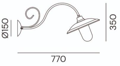 Il Fanale Настенный светильник с фиксированным кронштейном Barchessa 220.26.orb - Вид №1