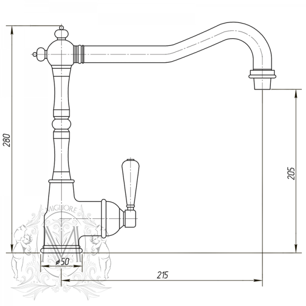 Смеситель MIGLIORE Ermitage ML.CUC-7083.BI.CR для кухни, хром  - Вид №1